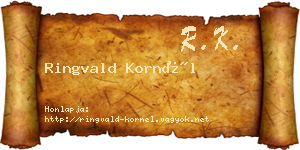 Ringvald Kornél névjegykártya